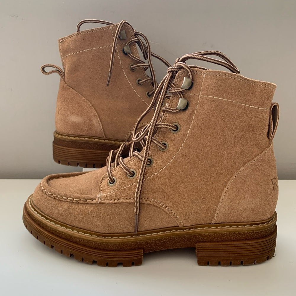 Roxy Work It size 7 brown lace-up leather boots